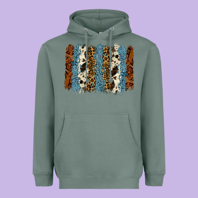 Tool Leather Leopard Cowhide Backround Heavyweight Hoodie Designed By Ranaportraitstore