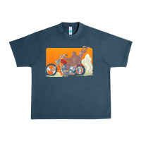 Bigfoot T  Shirt Bigfoot Riding Motorcycle For Biker Sasquatch Chick T Urban Heavy Tee | Teevron