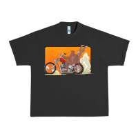 Pigment Black bigfoot t  shirt bigfoot riding motorcycle for biker sasquatch chick t Urban Heavy Tee - linhVisuals