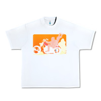 White bigfoot t  shirt bigfoot riding motorcycle for biker sasquatch chick t Urban Heavy Tee - linhVisuals