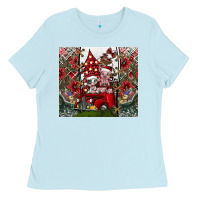 Baby Blue merry Christmas Ladies Tee - CowhideDigitalArt