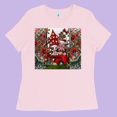 Merry Christmas Ladies Tee Designed By Cowhidedigitalart