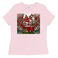 Bubblegum Pink merry Christmas Ladies Tee - CowhideDigitalArt
