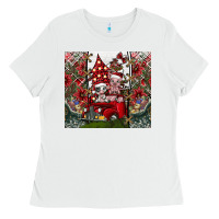White merry Christmas Ladies Tee - CowhideDigitalArt