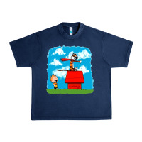 Navy Calvin Hobbes Urban Heavy Tee - linhVisuals