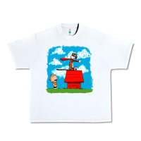 White Calvin Hobbes Urban Heavy Tee - linhVisuals