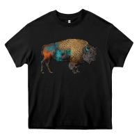 Black leopard bison Heavy Core Tee - RanaPortraitStore