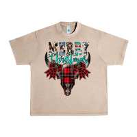 French Oak merry christmas bull skull Urban Heavy Tee - CowhideDigitalArt