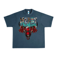 Midnight Navy merry christmas bull skull Urban Heavy Tee - CowhideDigitalArt