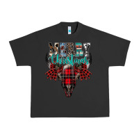 Pigment Black merry christmas bull skull Urban Heavy Tee - CowhideDigitalArt