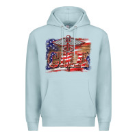 Blue Mist patriotic nurse certified medical assistant medilcal symbol background Premium Hoodie - BarkalooDesign