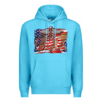 Ocean Blue patriotic nurse certified medical assistant medilcal symbol background Premium Hoodie - BarkalooDesign