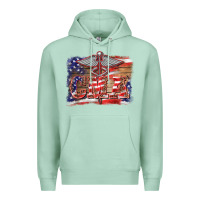Seafoam patriotic nurse certified medical assistant medilcal symbol background Premium Hoodie - BarkalooDesign