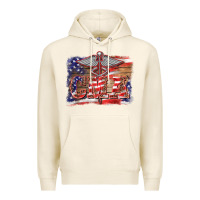 Tofu patriotic nurse certified medical assistant medilcal symbol background Premium Hoodie - BarkalooDesign