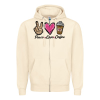 Sandshell peace love coffee Zipper Hoodie - Jasminsmagicworld