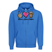 True Royal peace love coffee Zipper Hoodie - Jasminsmagicworld