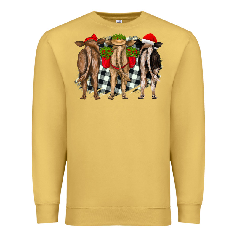Christmas Heifers Back View Premium Sweatshirt by RanaPortraitStore | Teevron