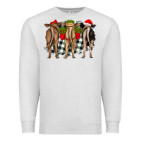 Oatmeal Heather christmas heifers back view Premium Sweatshirt - RanaPortraitStore