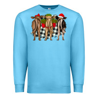 Ocean Blue christmas heifers back view Premium Sweatshirt - RanaPortraitStore