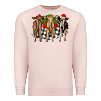 Pale Pink christmas heifers back view Premium Sweatshirt - RanaPortraitStore
