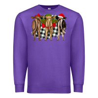 Purple christmas heifers back view Premium Sweatshirt - RanaPortraitStore