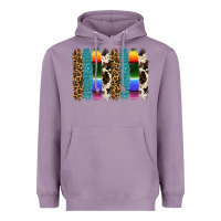 Lavender serape leopard tooled leather cowhide background Heavyweight Hoodie - RanaPortraitStore