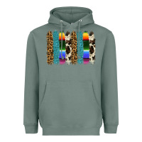 Sage serape leopard tooled leather cowhide background Heavyweight Hoodie - RanaPortraitStore