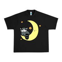 Crescent Moon Raccoon Urban Heavy Tee | Teevron