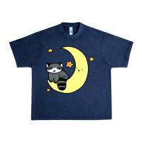 Navy crescent moon raccoon Urban Heavy Tee - linhVisuals