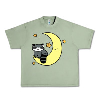 Oil Green crescent moon raccoon Urban Heavy Tee - linhVisuals