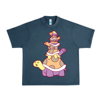 Midnight Navy cute turtle stack Urban Heavy Tee - linhVisuals