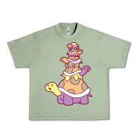 Oil Green cute turtle stack Urban Heavy Tee - linhVisuals