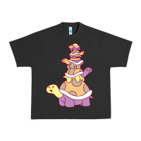 Pigment Black cute turtle stack Urban Heavy Tee - linhVisuals