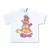 White cute turtle stack Urban Heavy Tee - linhVisuals
