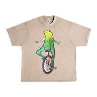 French Oak dat boi watercolor unicycle frog Urban Heavy Tee - linhVisuals