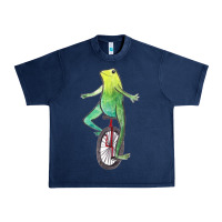 Navy dat boi watercolor unicycle frog Urban Heavy Tee - linhVisuals