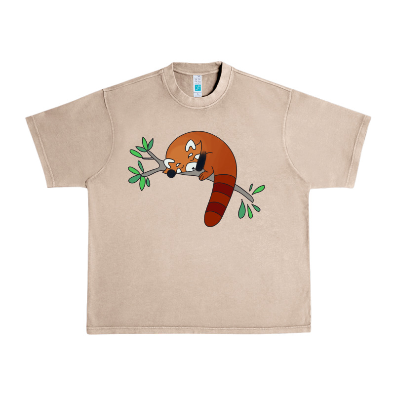 Red Panda Sleeping Urban Heavy Tee by linhVisuals | Teevron