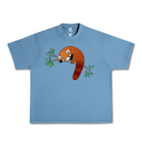 Pebble Blue red panda sleeping Urban Heavy Tee - linhVisuals