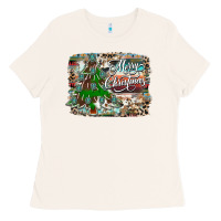 Bone merry Christmas tree western Ladies Tee - CowhideDigitalArt