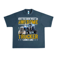 Midnight Navy awesome trucker big rig semi trailer truck driver gift men tank top Urban Heavy Tee - linhVisuals