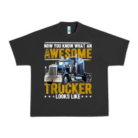 Pigment Black awesome trucker big rig semi trailer truck driver gift men tank top Urban Heavy Tee - linhVisuals