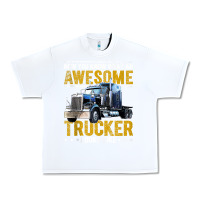 White awesome trucker big rig semi trailer truck driver gift men tank top Urban Heavy Tee - linhVisuals