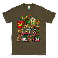 Army Green Let's Fiesta Mexico Coffee Cups With Cactus Classic Tee - FaDigitalArtStudio
