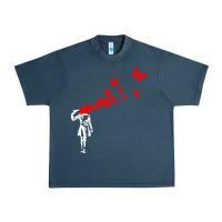Midnight Navy banksy Urban Heavy Tee - linhVisuals