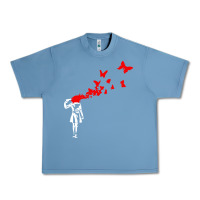 Pebble Blue banksy Urban Heavy Tee - linhVisuals