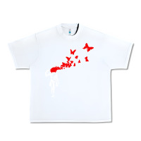 White banksy Urban Heavy Tee - linhVisuals