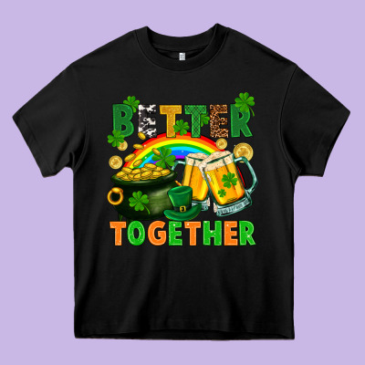 St. Patrick's Day Better Together Heavy Core Tee Designed By Fadigitalartstudio