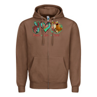 Chestnut Peace Love Cows Zipper Hoodie - Jasminsmagicworld