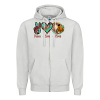 Dove Grey Peace Love Cows Zipper Hoodie - Jasminsmagicworld