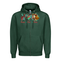 Sports Green Peace Love Cows Zipper Hoodie - Jasminsmagicworld